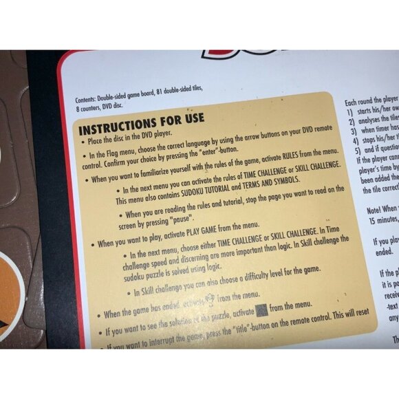 Sudoku DVD Board Game by Pressman - Picture 2 of 10